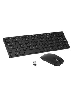 Buy Portable Wireless Keyboard With Mouse Set English Black in UAE