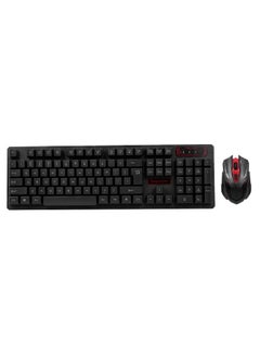 Buy Portable Wireless Keyboard With Mouse Set English Black in UAE