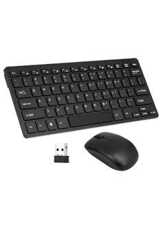 Buy Portable Wireless Keyboard With Mouse Set English Black in UAE