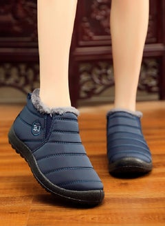Buy Ankle Boots Slip On Flat Casual Footwear Dark Blue in Saudi Arabia