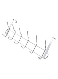 Buy 6-Double Hooks Over Door Hanger Silver in UAE