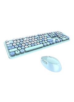 Buy Wireless Keyboard And Mouse Set Blue in UAE