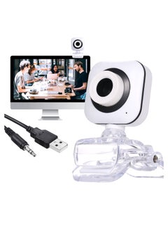 Buy 0.3 Megapixels High-definition Web Camera Clip-on USB Webcam for PC Laptop Computer Desktop White in UAE