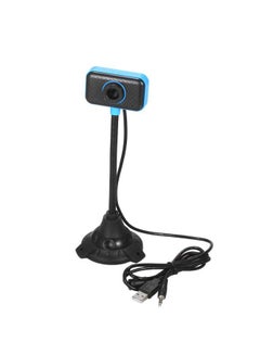 Buy Flexible Gooseneck HD USB Webcam With Built-In Noise Reduce Mic Black/Blue in Saudi Arabia