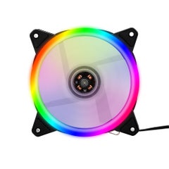 Buy Computer Radiator Cooling Fan Case Cooler With Non-adjustable RGB Light 12cm multicolour in Saudi Arabia