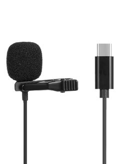 Buy JH-042 Type-C Lavalier Microphone Omni Directional Condenser Microphone Superb Sound for Audio and Video Recording Black in Saudi Arabia