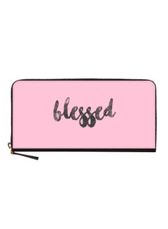 Buy Printed Classic Wallet Purse Pink/Black in UAE