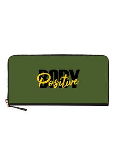 Buy Printed Classic Wallet Purse Green/Black/Yellow in UAE