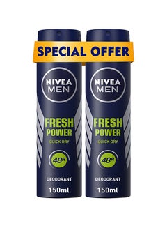 Buy Fresh Power Deodorant Spray Pack Of 2 150ml in UAE