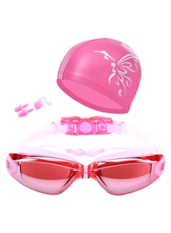 Buy 5-Piece Fogproof Swimming Goggles With Swimming Cap And Earplug Set 20x4x15cm in UAE