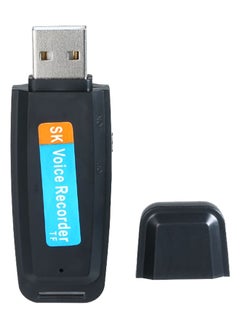 اشتري مسجل صوت صغير محمول بمنفذ USB قابل لإعادة الشحن U-Disk يدعم تخزين التسجيل بزر واحد وبطاقة ذاكرة TF سعة 1-32 جيجا مناسب للمقابلات والمحاضرات والاجتماعات أسود في الامارات