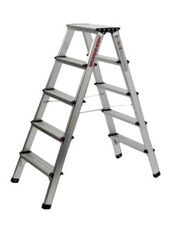 Buy 5-Steps Double Sided Ladder Silver/Black 118.5 X 43.5 X 14cm in UAE