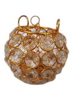 Buy Brass Light Holder Gold/Clear 9x7cm in UAE