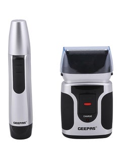 Buy GSR110N 2 In Men's Rechargeable Shaver With Nose Trimmer - Mobile Shaver, Water Proof, Cordless Body Groomer With 2 Rapid Reciprocating Blades For Skin Comfort, Nose Trimmer Black/Gray in UAE