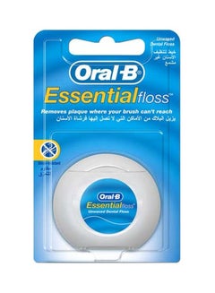 Buy Essential Unwaxed Dental Floss White 50ml in Saudi Arabia