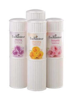 Buy Perfumed Alluring, Charming, Romantic And Gorgeous Talc 250g Pack Of 4 in Saudi Arabia