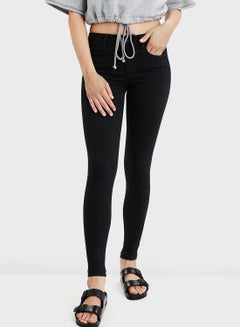 Buy High Waist Skinny Jeans Black in UAE