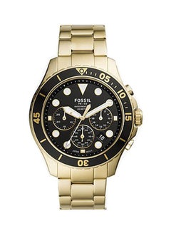 Buy Men's Water Resistant Chronograph Watch FS5727 - 46 mm - Gold in Saudi Arabia