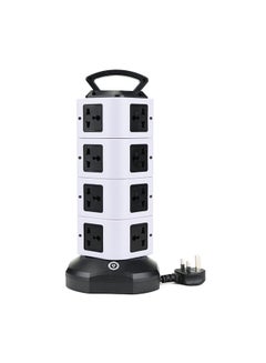 Buy Universal Vertical Multi Socket 220V Electrical Tower Extension Outlet with USB Ports (4 Layers) White in Saudi Arabia