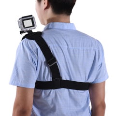 Buy Adjustable Action Camera Single Shoulder Chest Strap Mount Black in Saudi Arabia