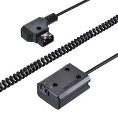 Buy Andoer V-mount/Anton Bauer D-Tap To NP-FW50 DC Coupler Power Dummy Battery Adapter Coiled Cable Black in UAE