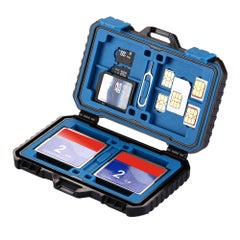 Buy Waterproof Memory Card Reader Storage Box Black/Blue in UAE