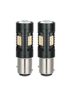 Buy 2Pcs LED Bulb Lights Auto Lamp Bulbs Car Light 1157 Yellow in UAE