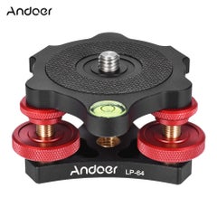 Buy LP-64 Tripod Leveling Base Tri-wheel Precision Leveler Black/Red in UAE