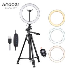 Buy LED Ring Light with Tripod Stand Phone Holder Multicolour in UAE