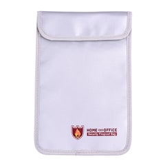 Buy Double Zipper Fireproof Document Bag Silver in Saudi Arabia