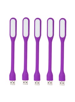 Buy 5-Piece Flexible Mini USB LED Night Light For Laptop And Power Bank Purple 16.51x1.78x0.89cm in Saudi Arabia