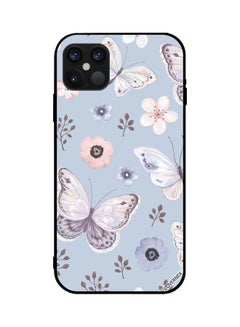 Buy Protective Case Cover For Iphone 12 Pro Max Butterflies & Flowers Pattern in UAE