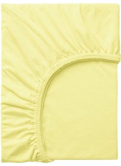 Buy Solid Pattern Fitted Sheet Cotton Yellow 80x165cm in Saudi Arabia