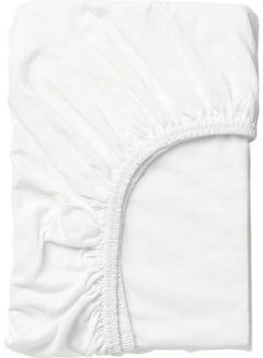 Buy Solid Pattern Fitted Sheet Cotton White 80x130cm in Saudi Arabia