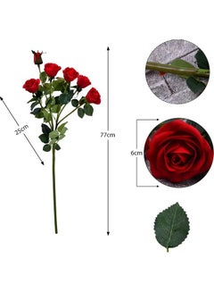 Buy Artificial Rose Flowers Red 77x25centimeter in Saudi Arabia