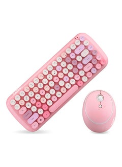 Buy Wireless Keyboard Mouse Combo Pink in UAE