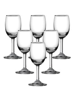 Buy 6-Piece Classic Beverage Glass Set Clear 130ml in UAE