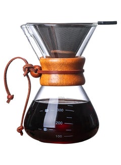 Buy Manual Coffee Pot With Strainer Filter Clear 16x10cm in UAE