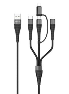 Buy Cable 4-in-1 Lightning x2 / Micro-USB / USB-C BX32 Munificent Black in Egypt