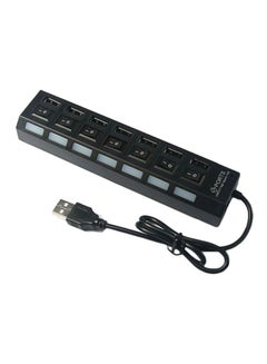 Buy 7-Port USB Hub With Switch Black in Saudi Arabia