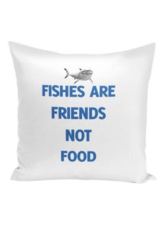 اشتري Fish Friendly Throw Pillow With Stuffing أبيض/أزرق 16x16 بوصة في الامارات