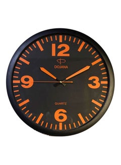 Buy Round Analog Wall Clock Black/Orange 400x400x35mm in Saudi Arabia