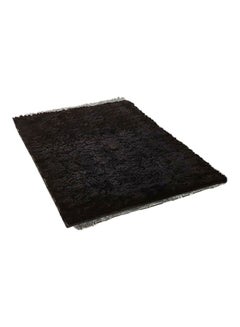 Buy Interior Remodeling Luxurious Modern Rectangular Anti Skid Fluffy Soft Bedroom Carpet Black 160x120cm in UAE