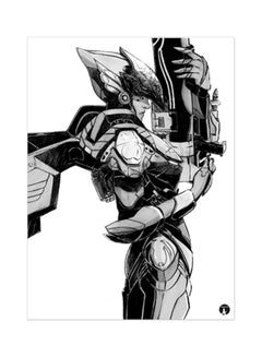 Buy Overwatch Metal Plate Poster Grey/Black/White 15x20cm in UAE