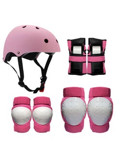 Buy Protective Gear Set 7 in 1 Knee Elbow Pads Wrist Guards Helmet Multi Sports Safety Protection Pads for Kids Teenagers Scooter Skating Cycling 29.0x25.0x18.5cm in Saudi Arabia