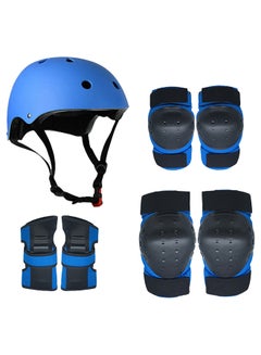 Buy Protective Gear Set 7 in 1 Knee Elbow Pads Wrist Guards Helmet Multi Sports Safety Protection Pads for Kids Teenagers Scooter Skating Cycling in UAE