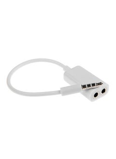 Buy 1-Male To 2-Female 3.5mm Audio Splitter White in Saudi Arabia