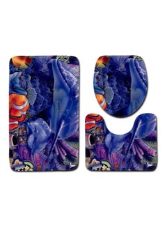 Buy 3-Piece Bath Mat Accessory Set multicolour 75x45cm in Saudi Arabia