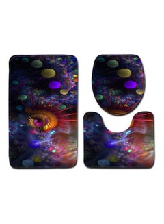 Buy 3-Piece Bath Mat Accessory Set multicolour 75x45cm in UAE