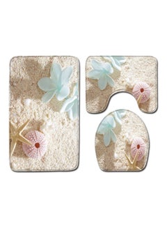 Buy 3-Piece Bath Mat Accessory Set Multicolour 75x45cm in UAE